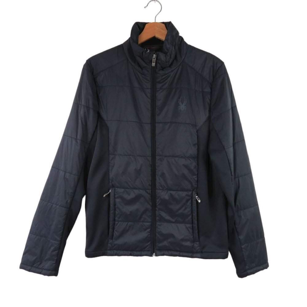 SPYDER Men's Black Nylon Hybrid Insulated Lightweight Jacket Size S